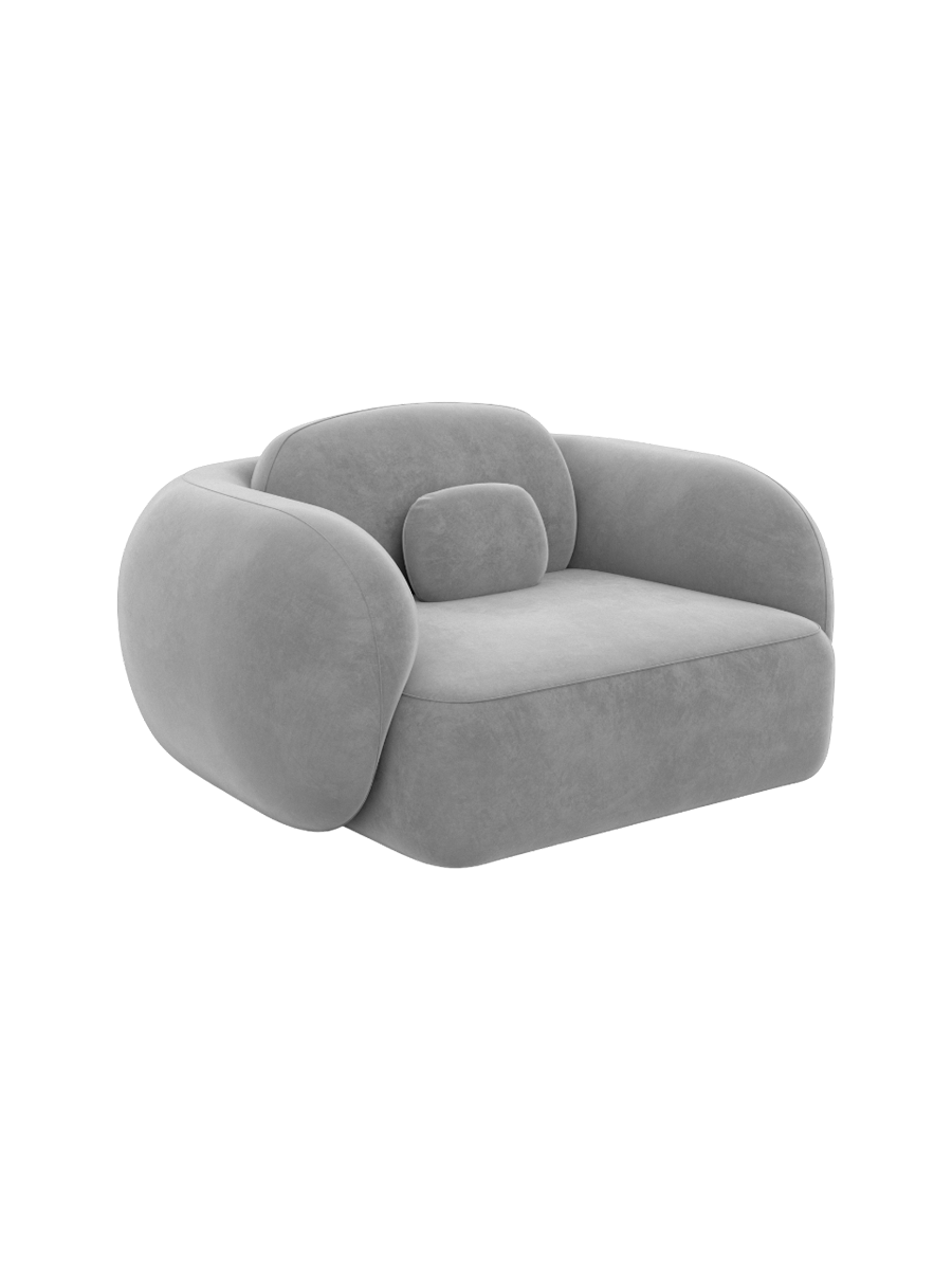 
Design Loungesessel „Avella“ mit Samtbezug - Samtbezug Königsblau