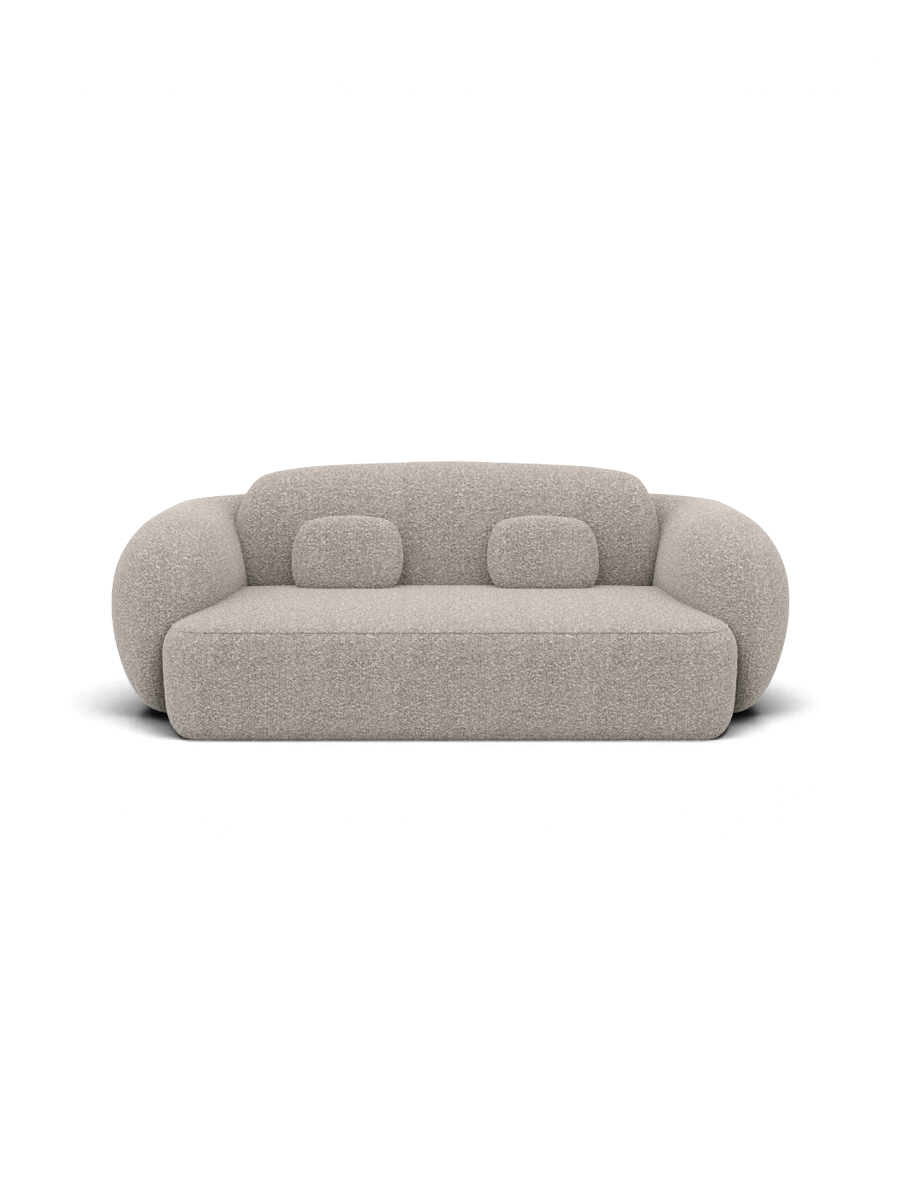 
Divano di design a 2 posti «Avella» con rivestimento bouclé - Bouclé Toffee