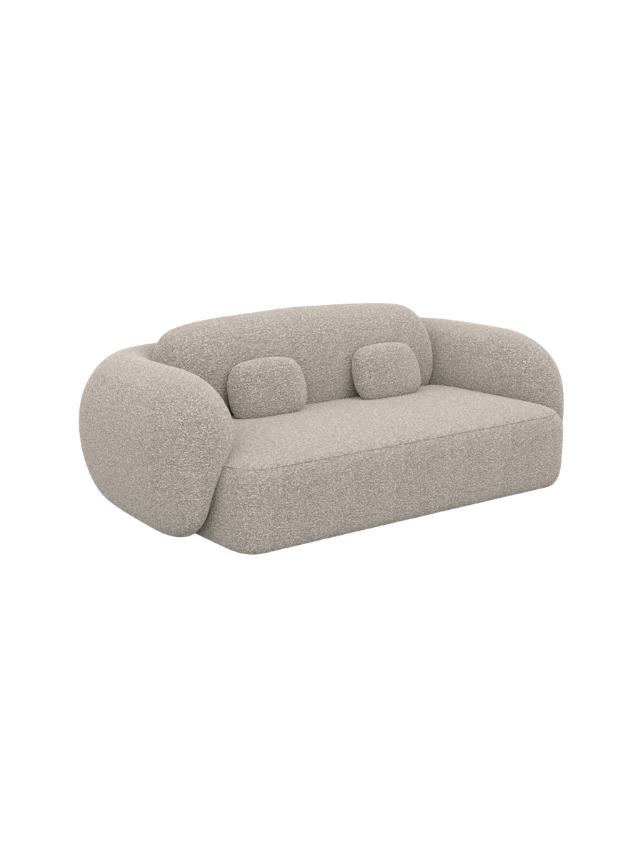 
Divano di design a 2 posti «Avella» con rivestimento bouclé - Bouclé Toffee