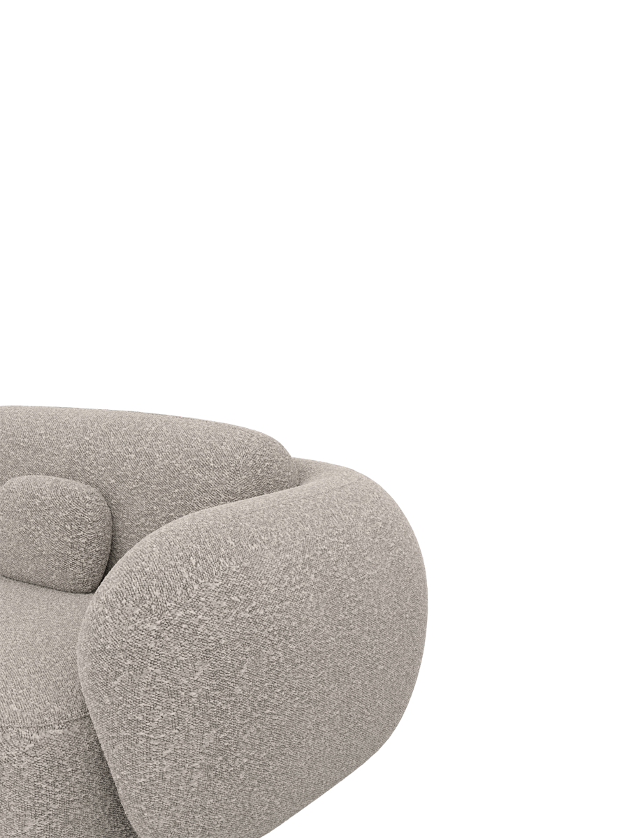 
Divano di design a 2 posti «Avella» con rivestimento bouclé - Bouclé Toffee