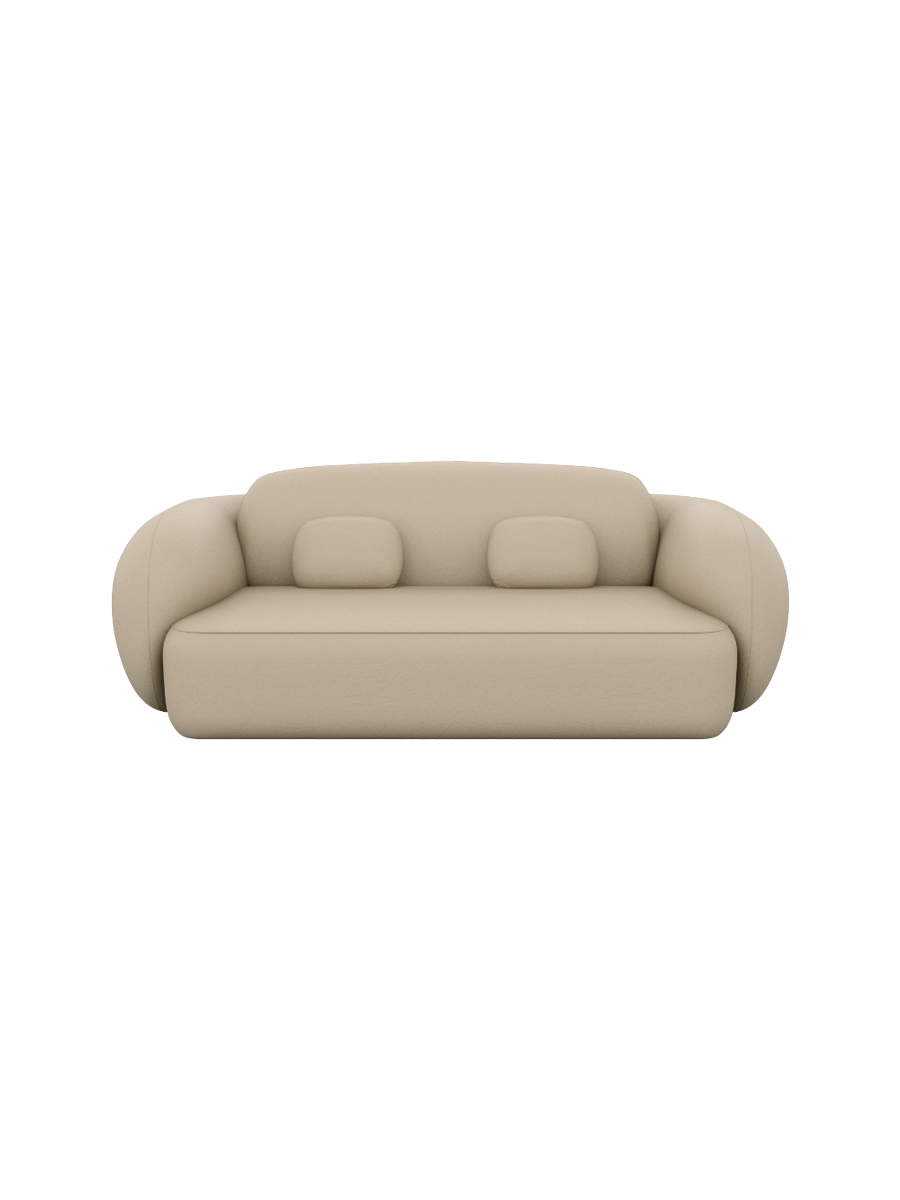 
2-Sitzer Design Echtleder Sofa „Avella“ - Echtleder Beige