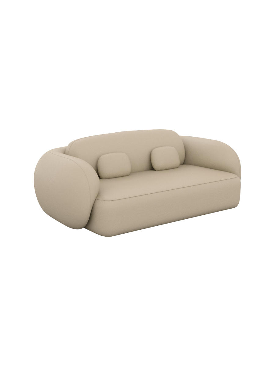 
2-Sitzer Design Echtleder Sofa „Avella“ - Echtleder Beige
