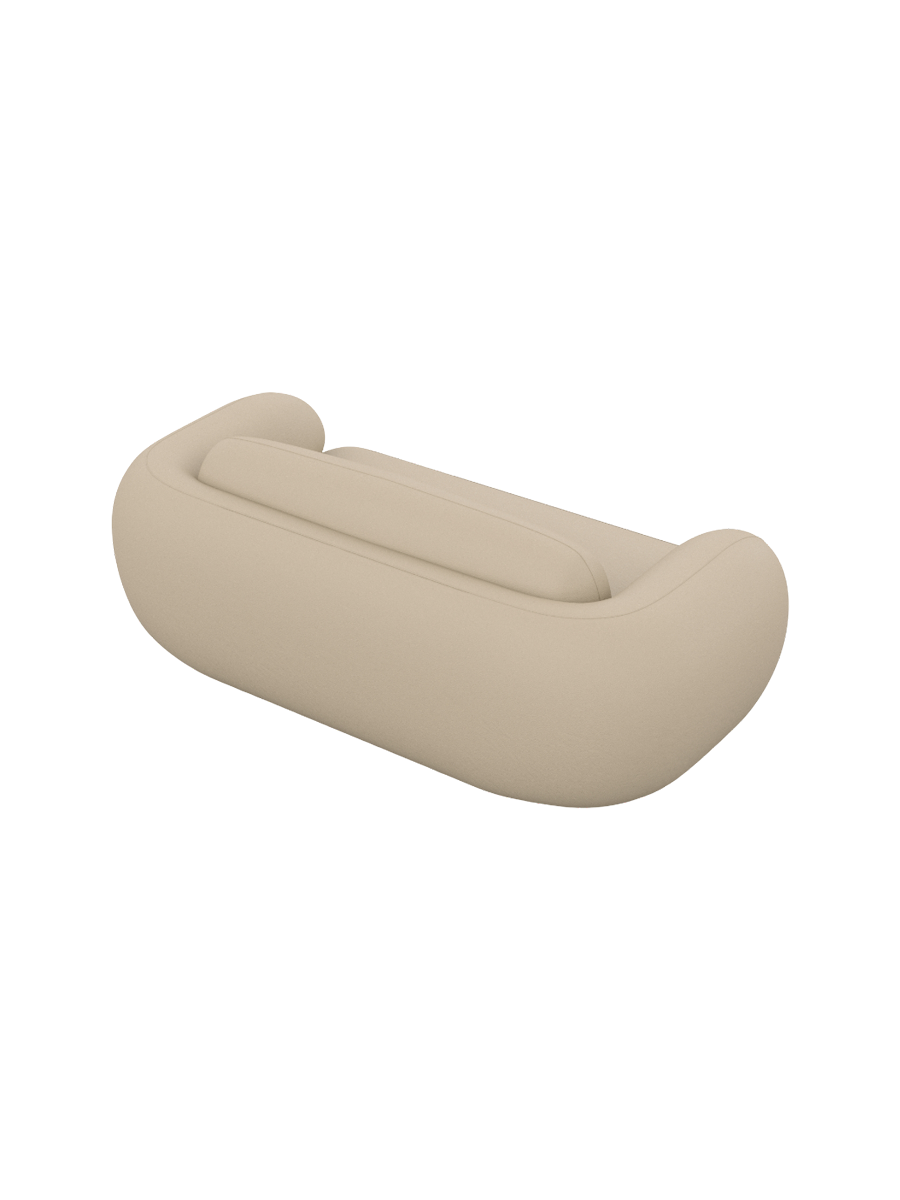 
2-Sitzer Design Echtleder Sofa „Avella“ - Echtleder Beige