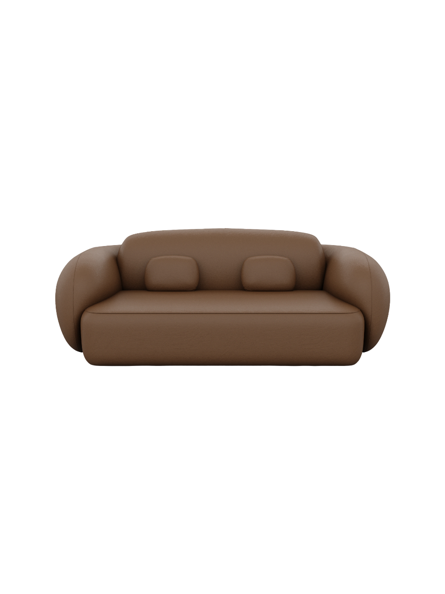 
2-Sitzer Design Echtleder Sofa „Avella“ - Echtleder Beige