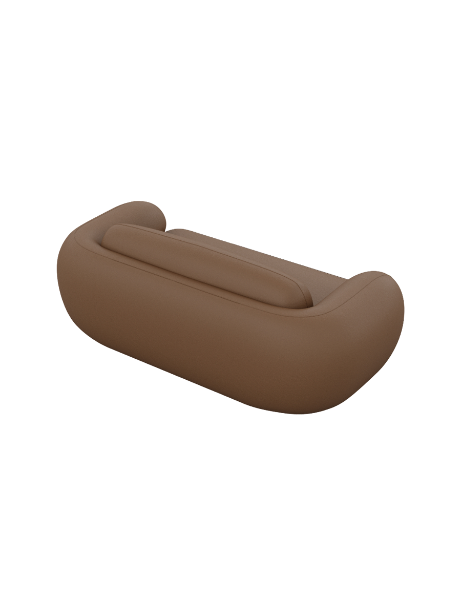 
Divano di design a 2 posti in vera pelle «Avella» - Vera pelle Choco Brown