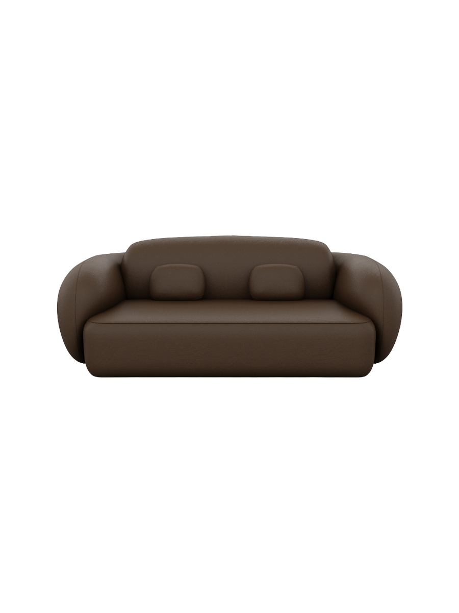 
2-Sitzer Design Echtleder Sofa „Avella“ - Echtleder Beige