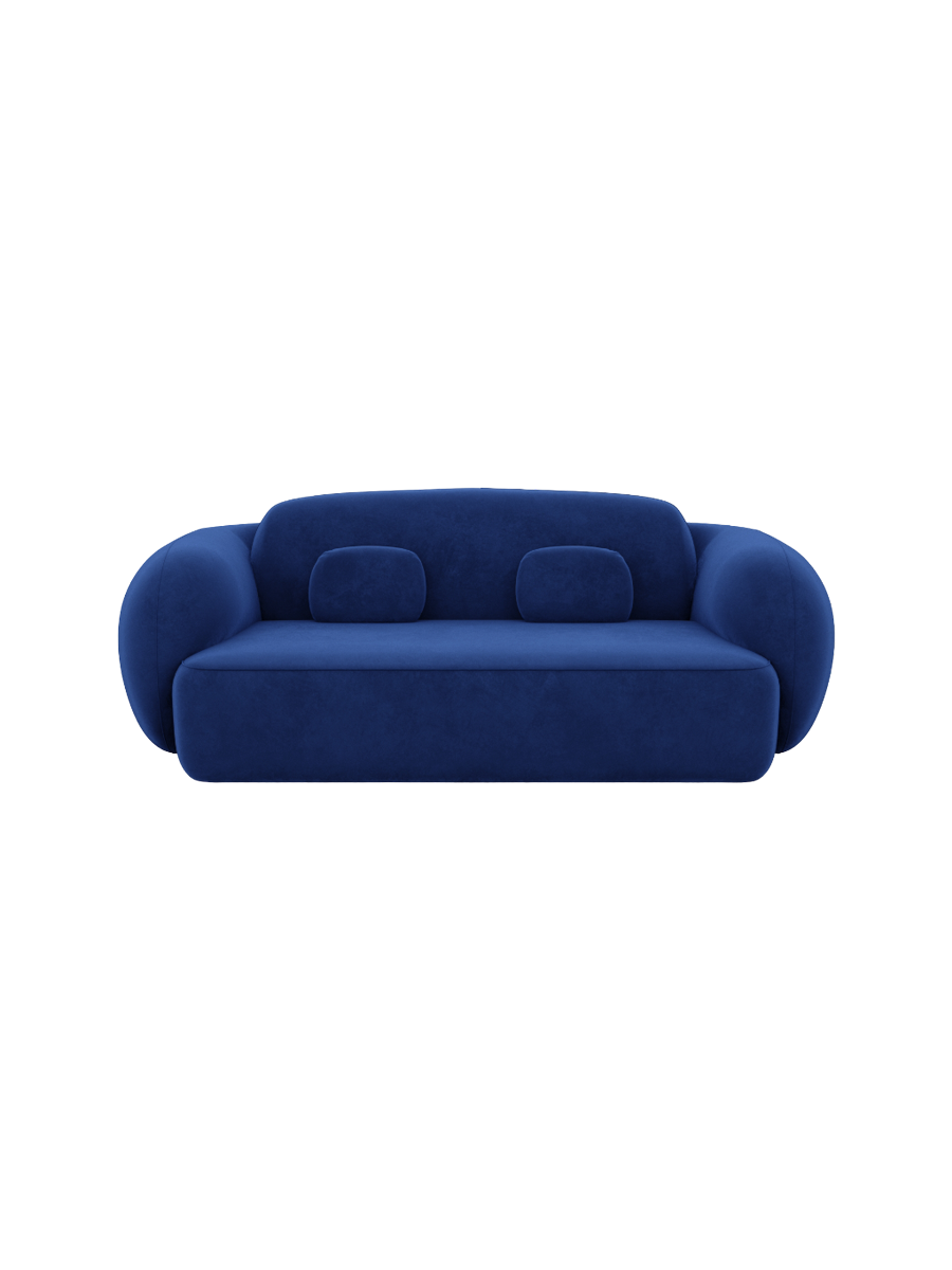 
2-Sitzer Design Sofa „Avella“ mit Samtbezug - Samtbezug Königsblau
