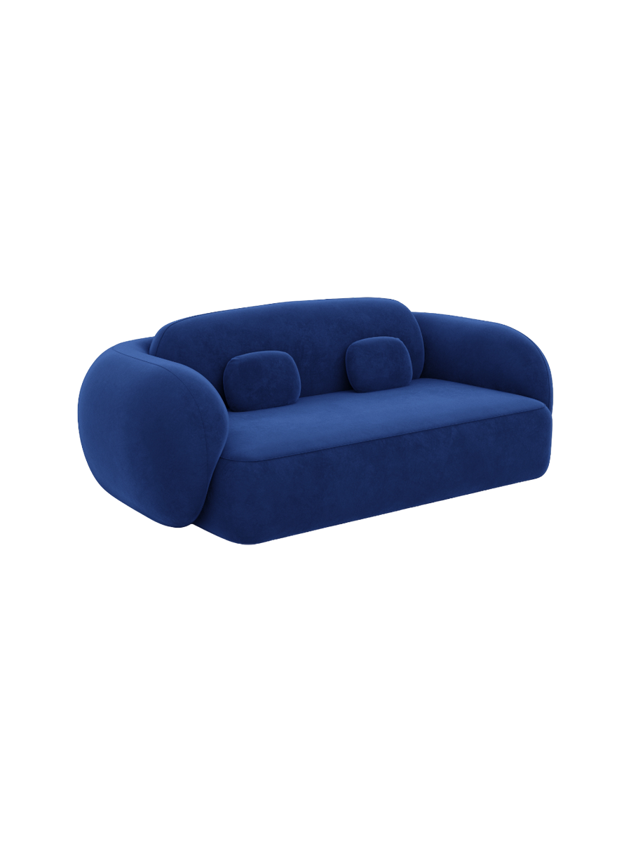 
2-Sitzer Design Sofa „Avella“ mit Samtbezug - Samtbezug Königsblau