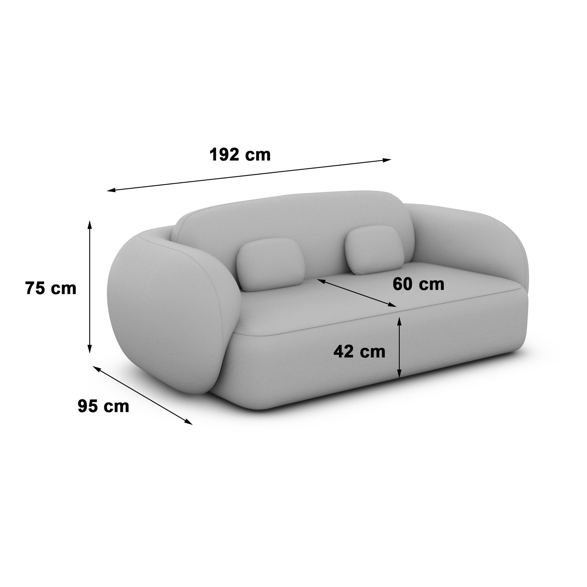 
2-Sitzer Design Sofa „Avella“ mit Samtbezug - Samtbezug Königsblau
