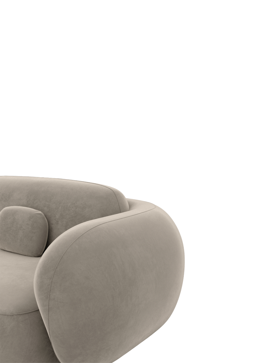 
Divano di design a 2 posti «Avella» con rivestimento in velluto - Rivestimento in velluto Beige scuro