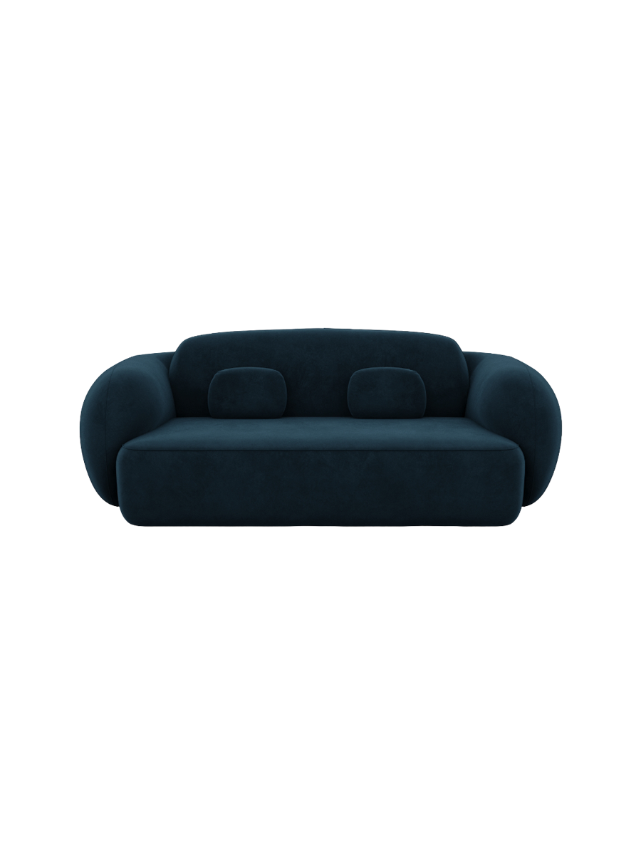 
2-Sitzer Design Sofa „Avella“ mit Samtbezug - Samtbezug Königsblau