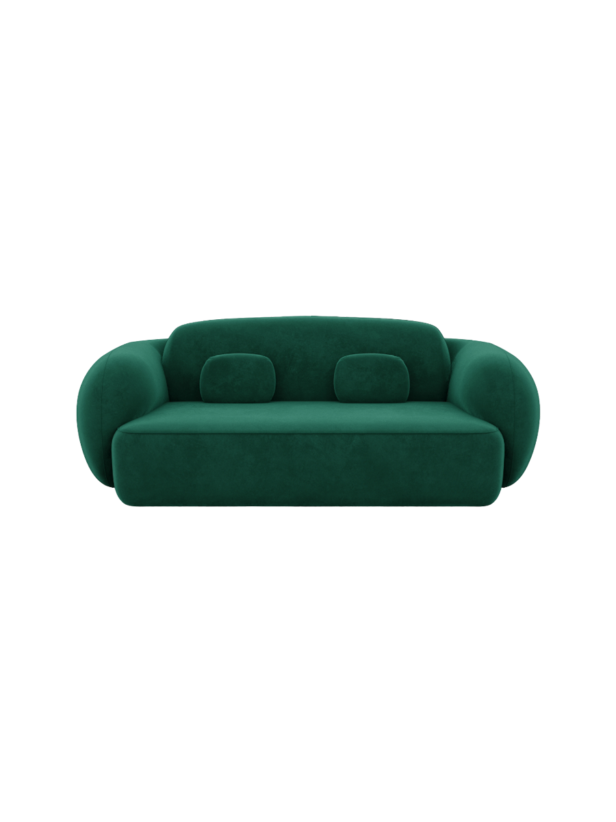 
2-Sitzer Design Sofa „Avella“ mit Samtbezug - Samtbezug Königsblau