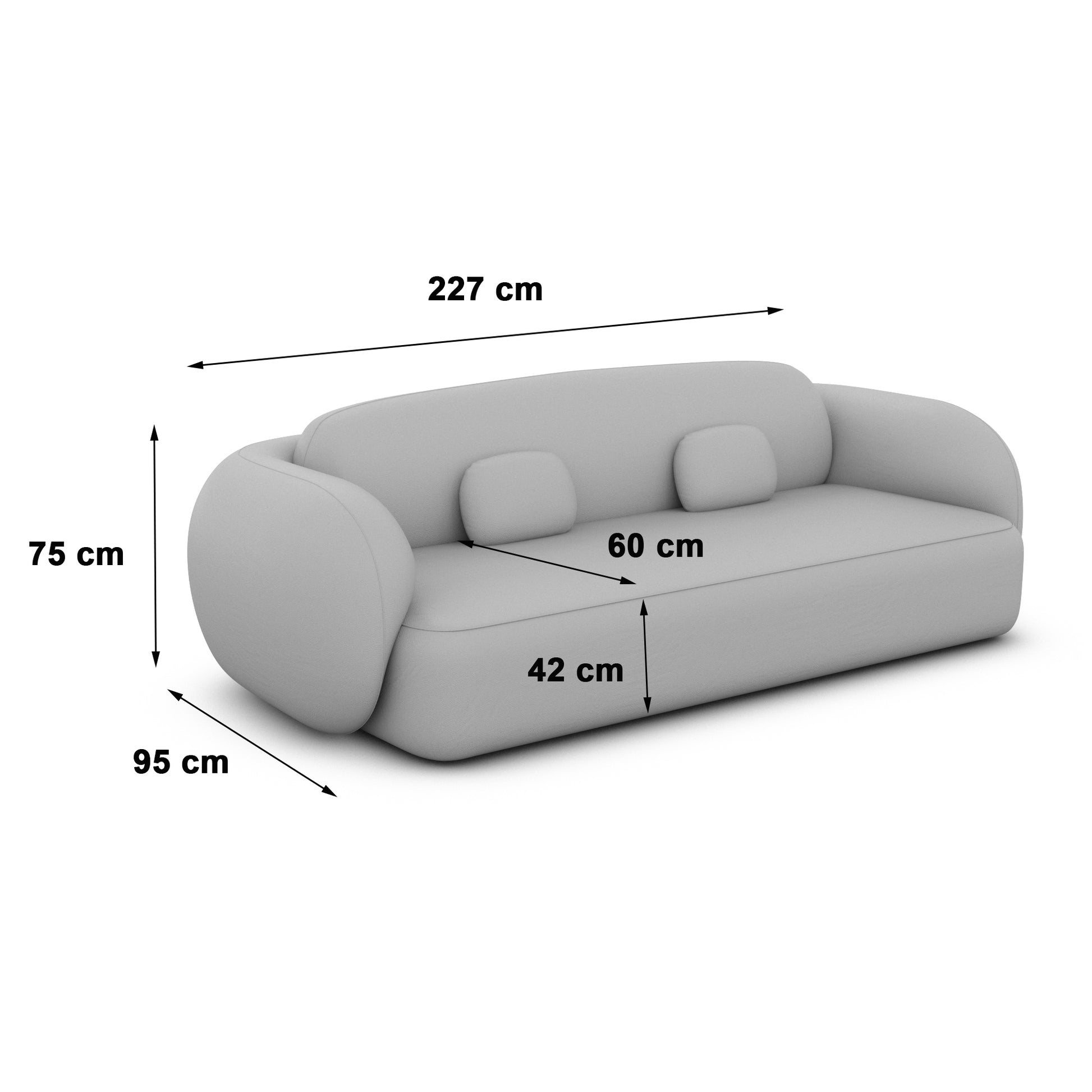 
3-Sitzer Design Echtleder Sofa „Avella“ - Echtleder Beige