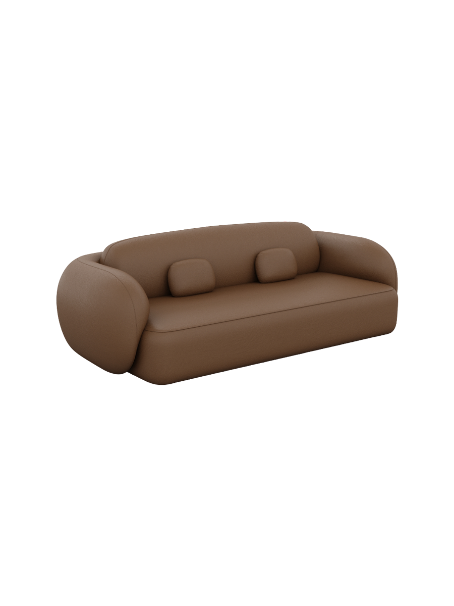 
Divano di design a 3 posti in vera pelle «Avella» - Vera pelle Choco Brown