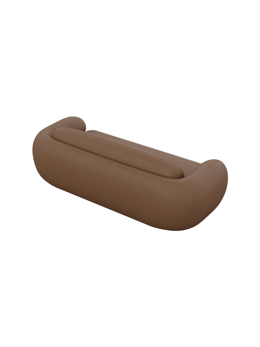 
Divano di design a 3 posti in vera pelle «Avella» - Vera pelle Choco Brown