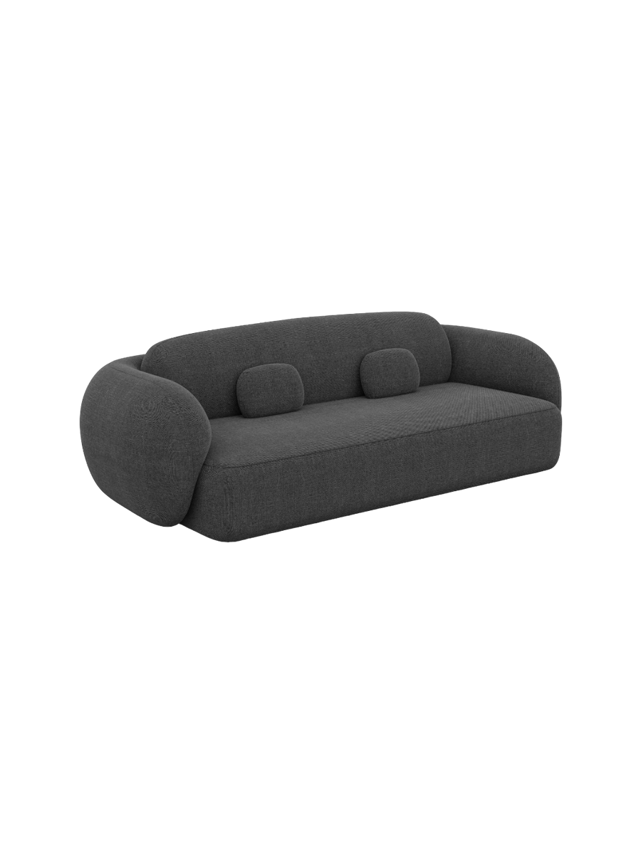 
3-Sitzer Design Sofa „Avella“ mit Strukturstoff-Bezug - Strukturstoff Anthrazit