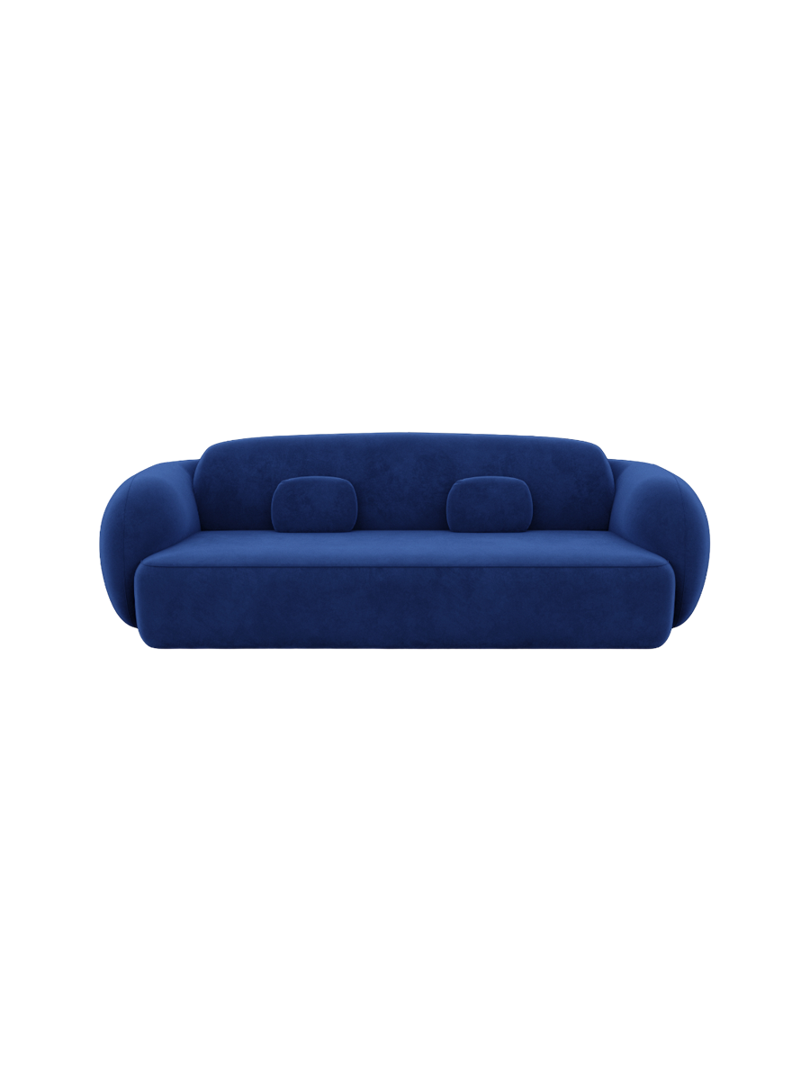 
3-Sitzer Design Sofa „Avella“ mit Samtbezug - Samtbezug Königsblau