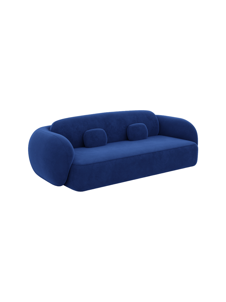 
3-Sitzer Design Sofa „Avella“ mit Samtbezug - Samtbezug Königsblau