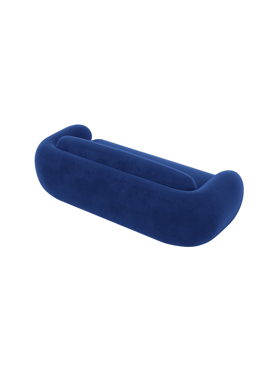 
3-Sitzer Design Sofa „Avella“ mit Samtbezug - Samtbezug Königsblau