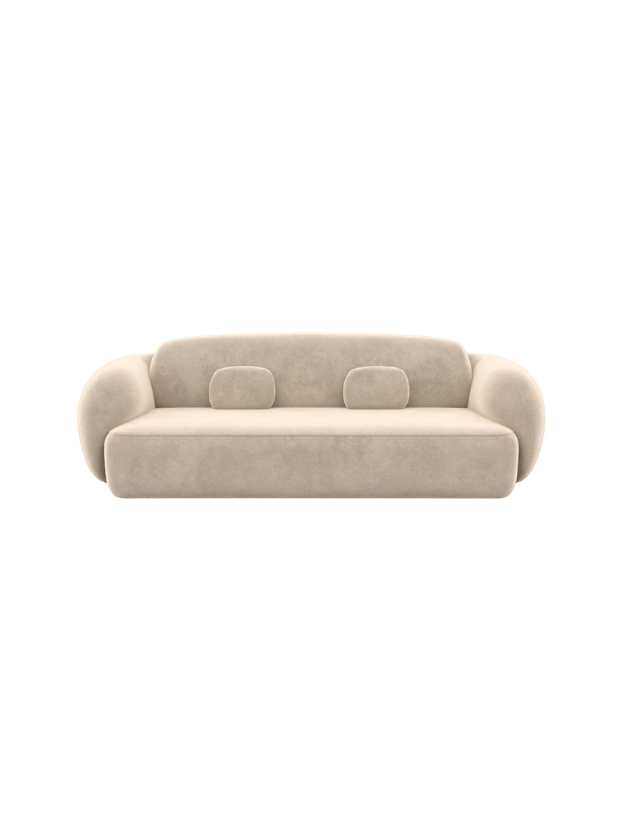 
3-Sitzer Design Sofa „Avella“ mit Samtbezug - Samtbezug Königsblau