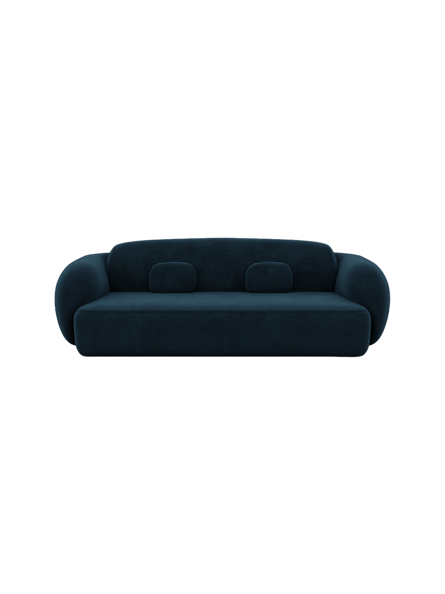 
3-Sitzer Design Sofa „Avella“ mit Samtbezug - Samtbezug Königsblau