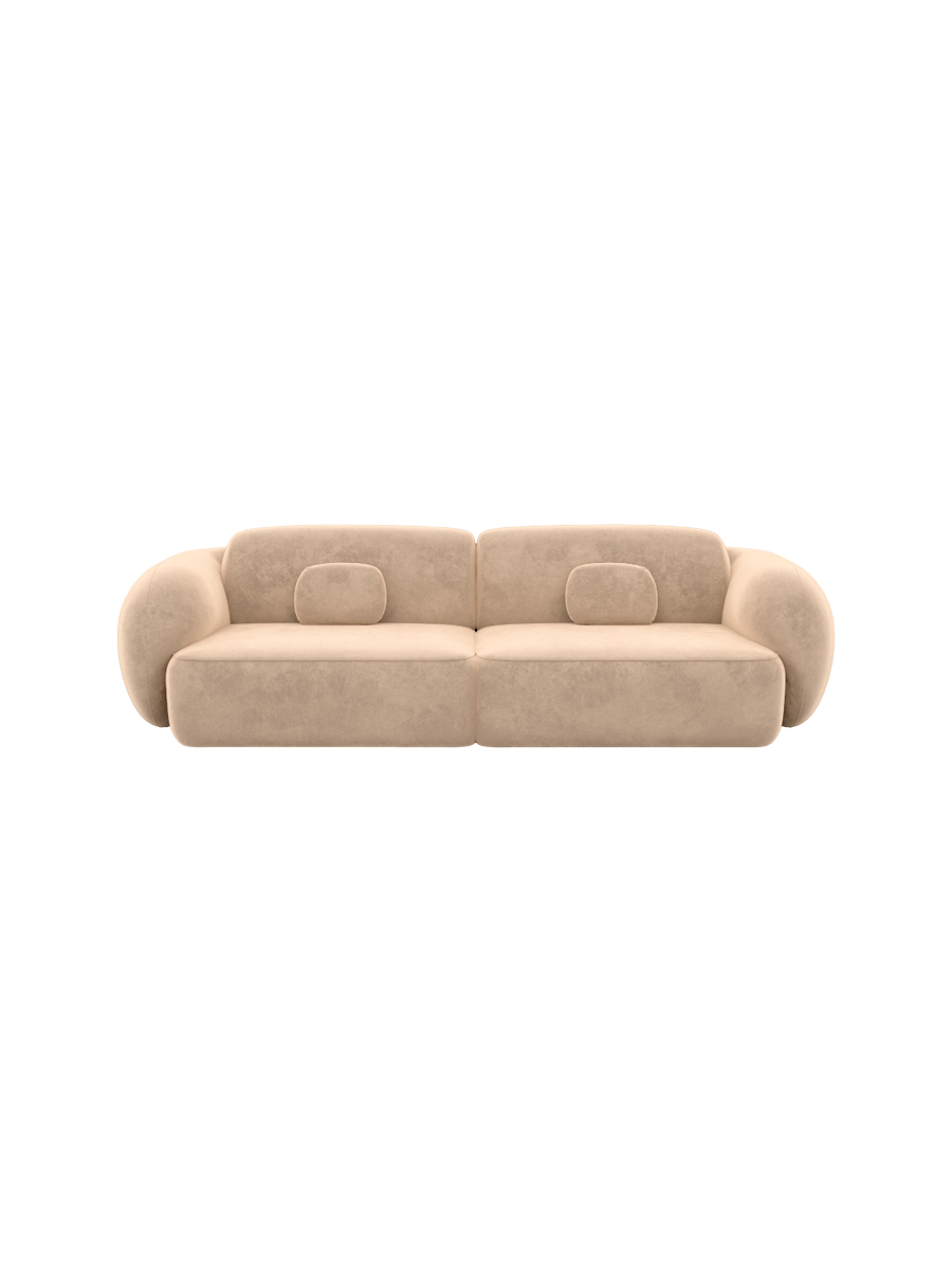 
4-Sitzer Design Sofa „Avella“ mit Samtbezug - Samtbezug Königsblau