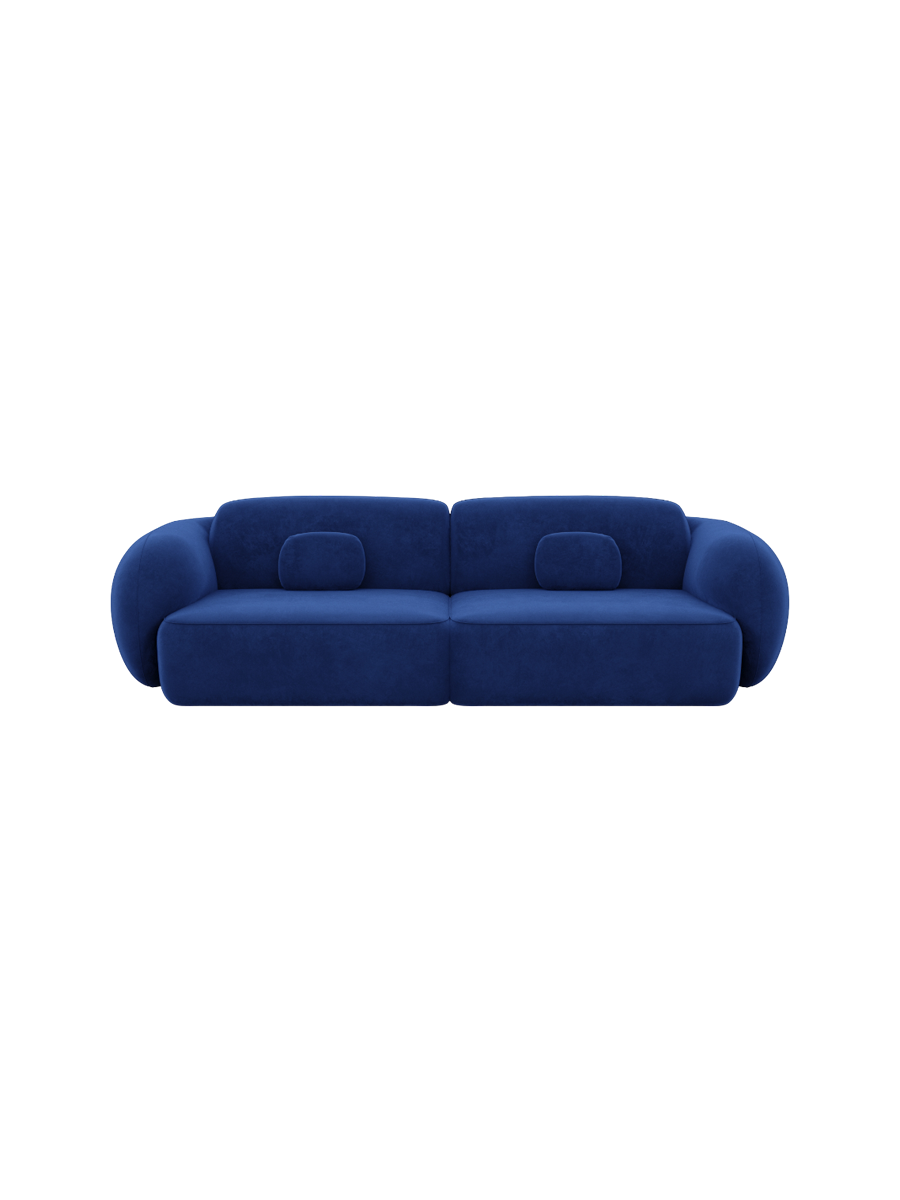 
4-Sitzer Design Sofa „Avella“ mit Samtbezug - Samtbezug Königsblau