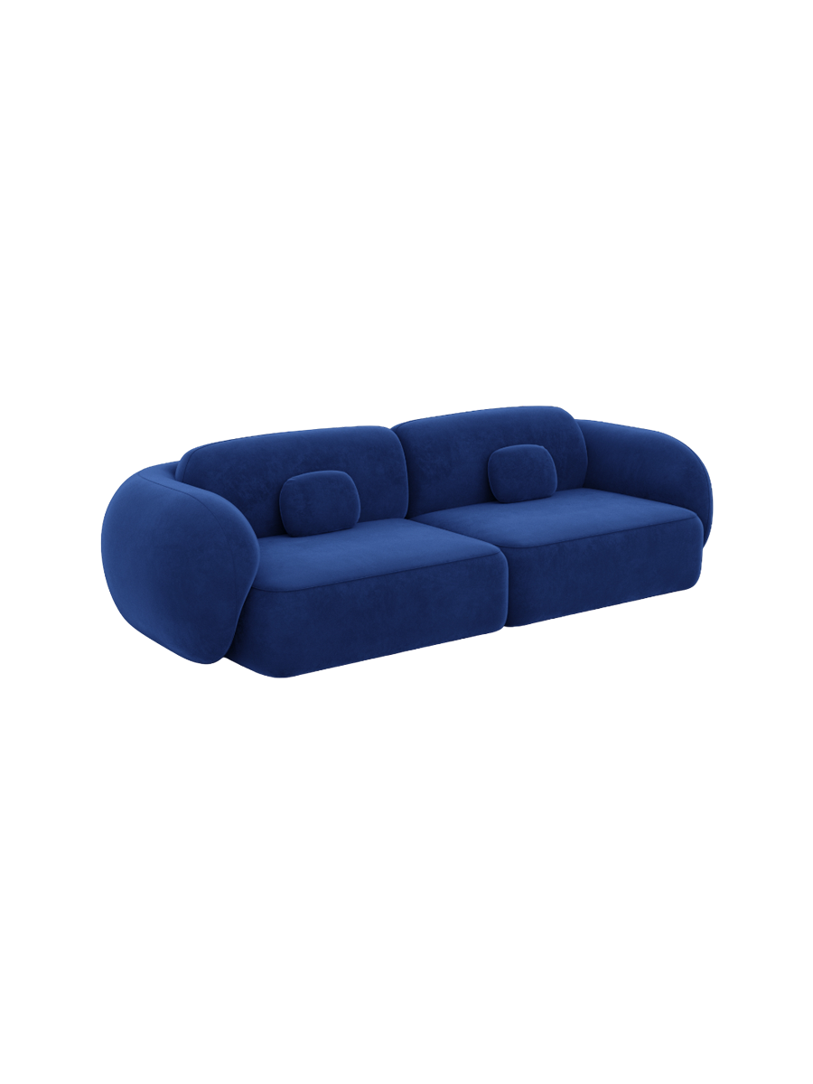 
4-Sitzer Design Sofa „Avella“ mit Samtbezug - Samtbezug Königsblau