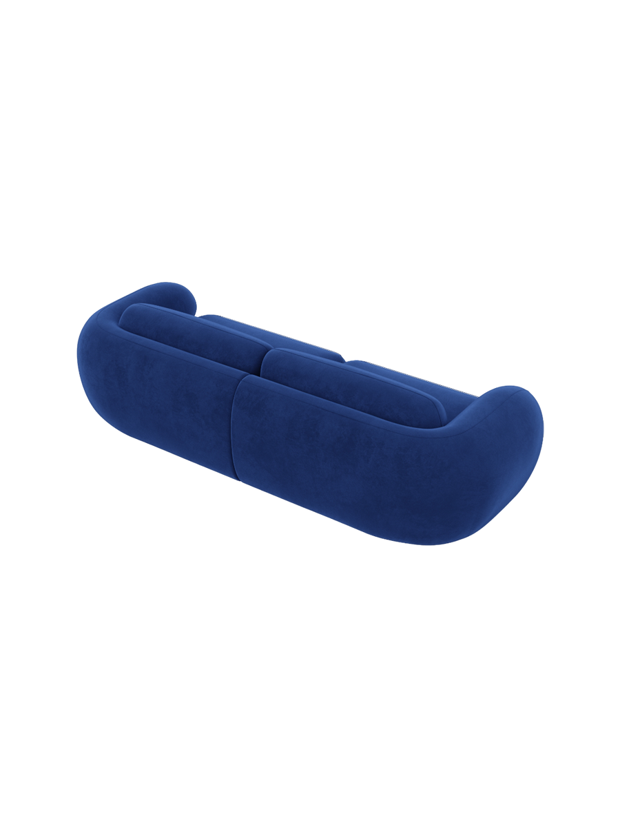 
4-Sitzer Design Sofa „Avella“ mit Samtbezug - Samtbezug Königsblau