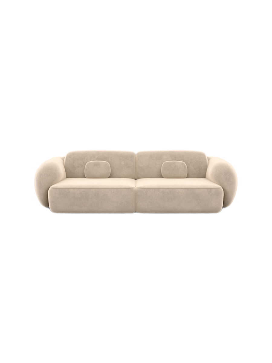
4-Sitzer Design Sofa „Avella“ mit Samtbezug - Samtbezug Königsblau