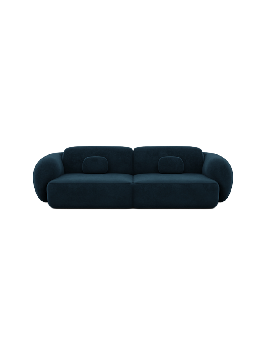 
4-Sitzer Design Sofa „Avella“ mit Samtbezug - Samtbezug Königsblau