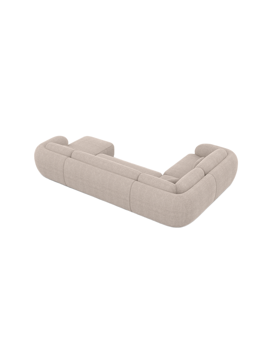 
Divano panoramico di design a 6 posti «Avella XL» con rivestimento in tessuto strutturato - Tessuto strutturato Beige / Lato lungo a sinistra