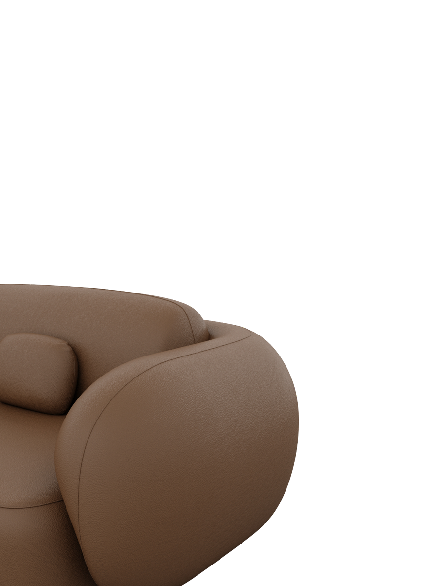 
Divano panoramico di design a 7 posti in vera pelle «Avella XXL» - Vera pelle Choco Brown / Lato lungo a sinistra