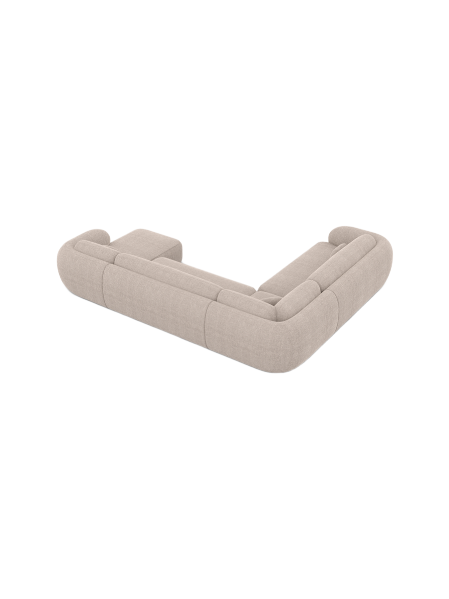 
Divano panoramico di design a 7 posti «Avella XXL» con rivestimento in tessuto strutturato - Tessuto strutturato Beige / Lato lungo a sinistra