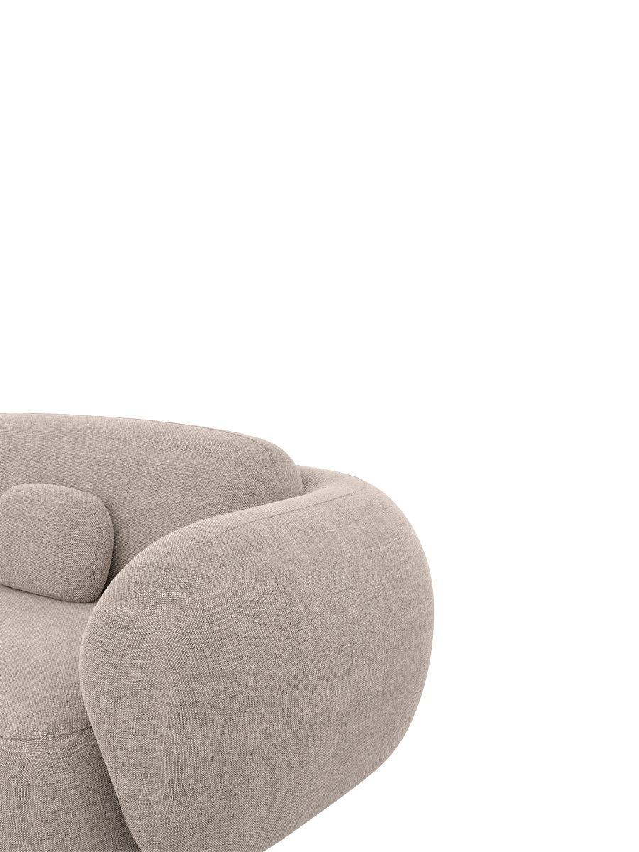 
Divano panoramico di design a 7 posti «Avella XXL» con rivestimento in tessuto strutturato - Tessuto strutturato Beige / Lato lungo a sinistra