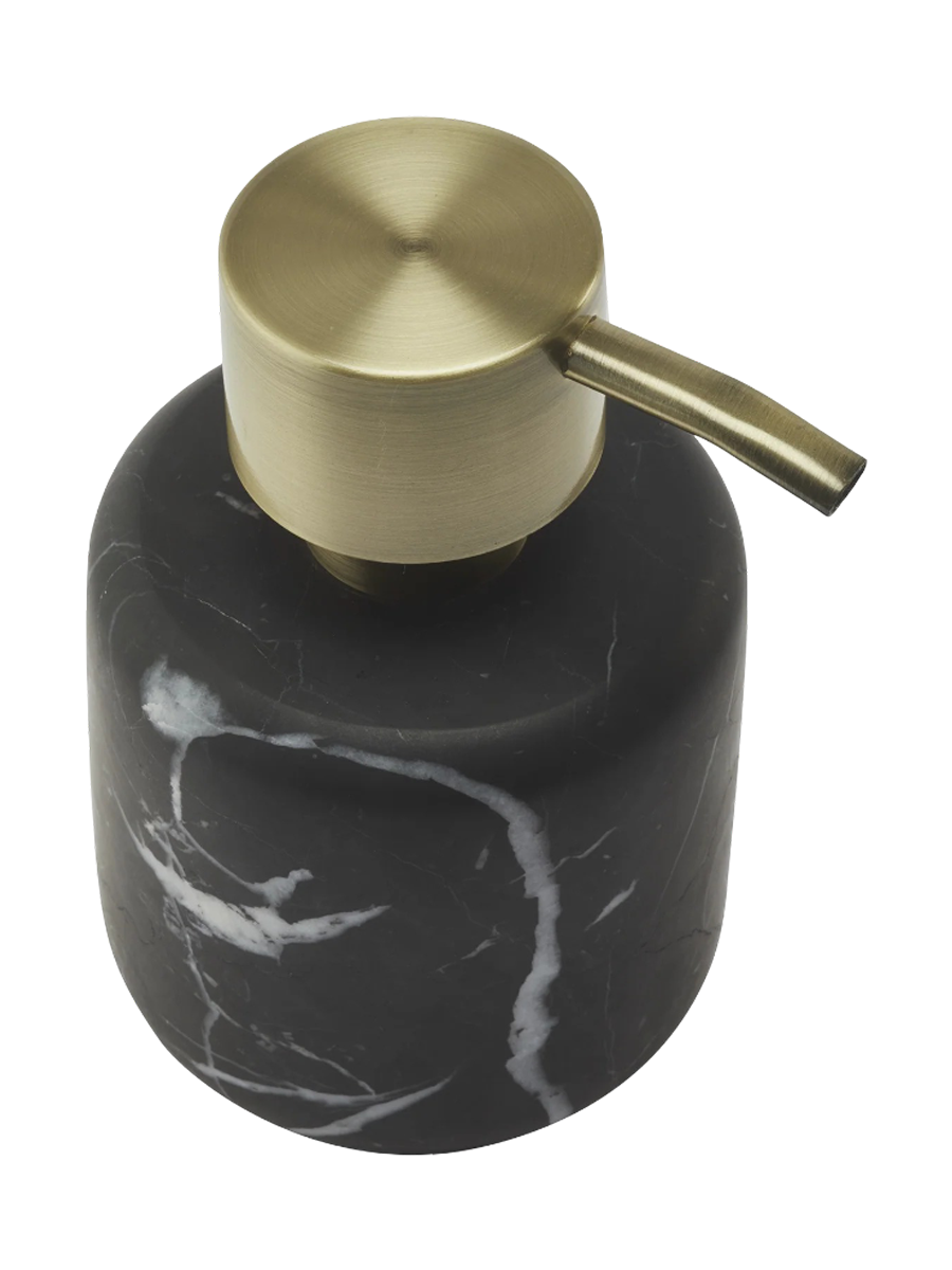 
Distributeur de savon de luxe fait main « Nero Lux » 220 ml en marbre, noir