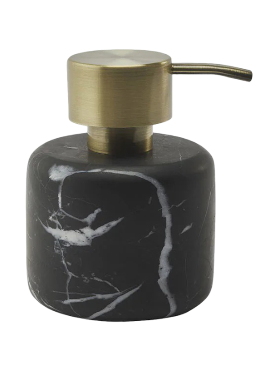 
Distributeur de savon de luxe fait main « Nero Lux » 30 ml en marbre, noir