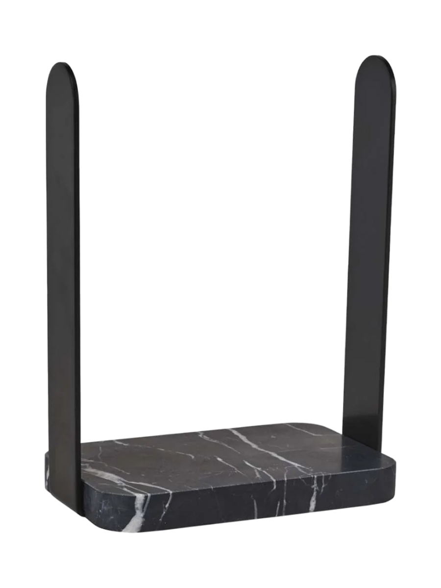 
Luxurious, handcrafted guest towel holder "Nero Lux II" for wall mounting, Black