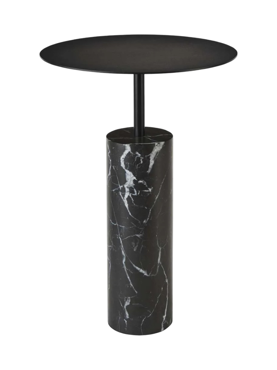 
Table d'appoint de luxe fabriquée à la main "Nero Lux" marbre, noir