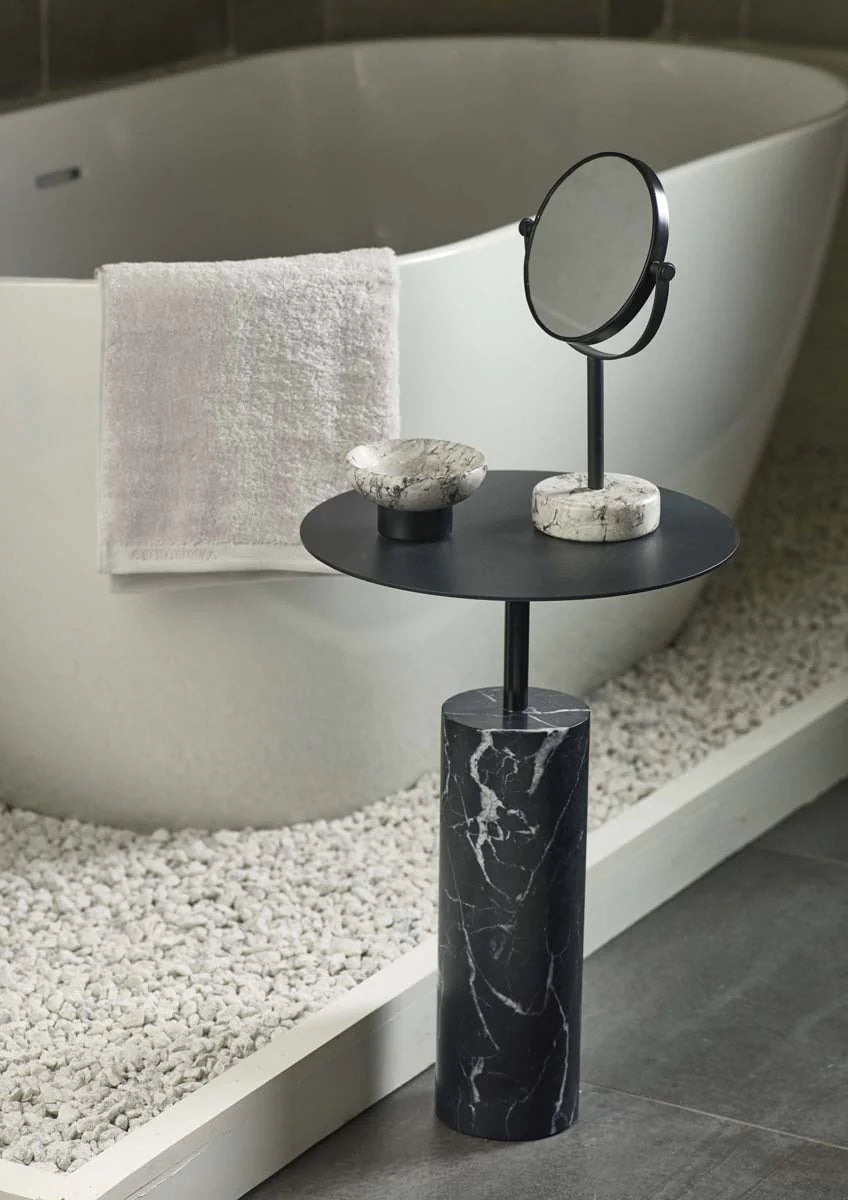 
Table d'appoint de luxe fabriquée à la main "Nero Lux" marbre, noir