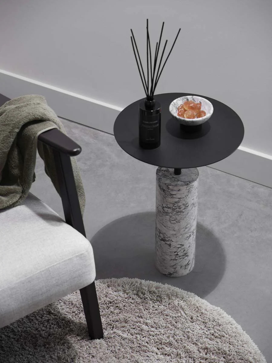 
Table d'appoint de luxe fabriquée à la main "Nero Lux" marbre, Alba