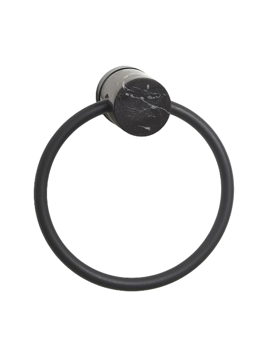 
Luxurious, handcrafted towel holder "Nero Lux" for wall mounting, Black