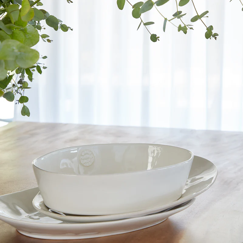
Handmade Serving Platter "Nova" - White / Large, 40 x 28.30 cm