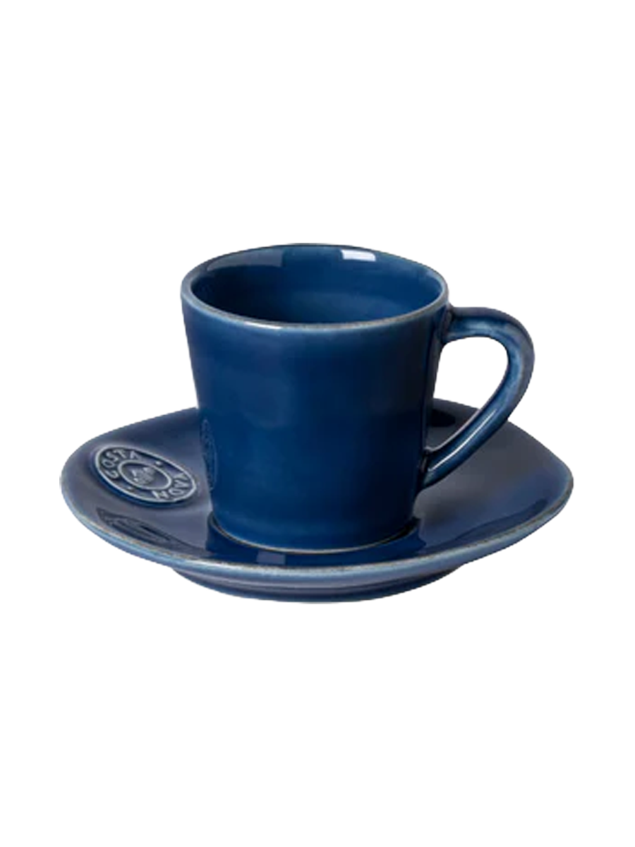 
Handmade espresso cup "Nova" with saucer - Denim