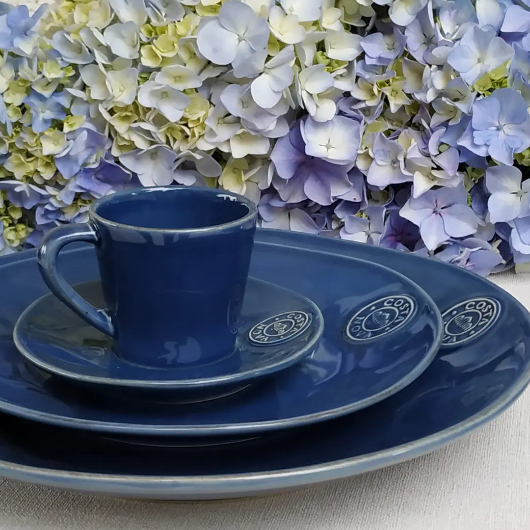 
Handmade espresso cup "Nova" with saucer - Denim
