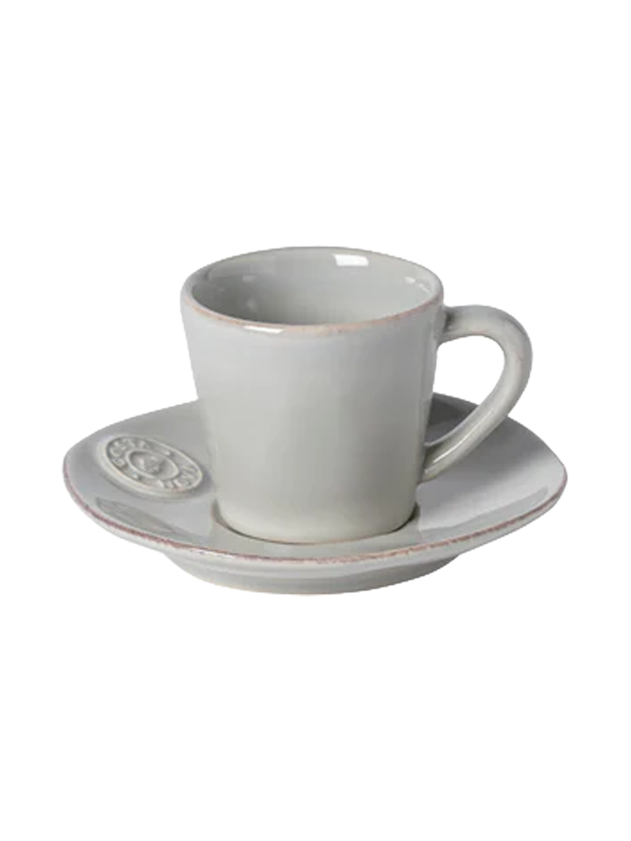 
Handmade espresso cup "Nova" with saucer - Grey