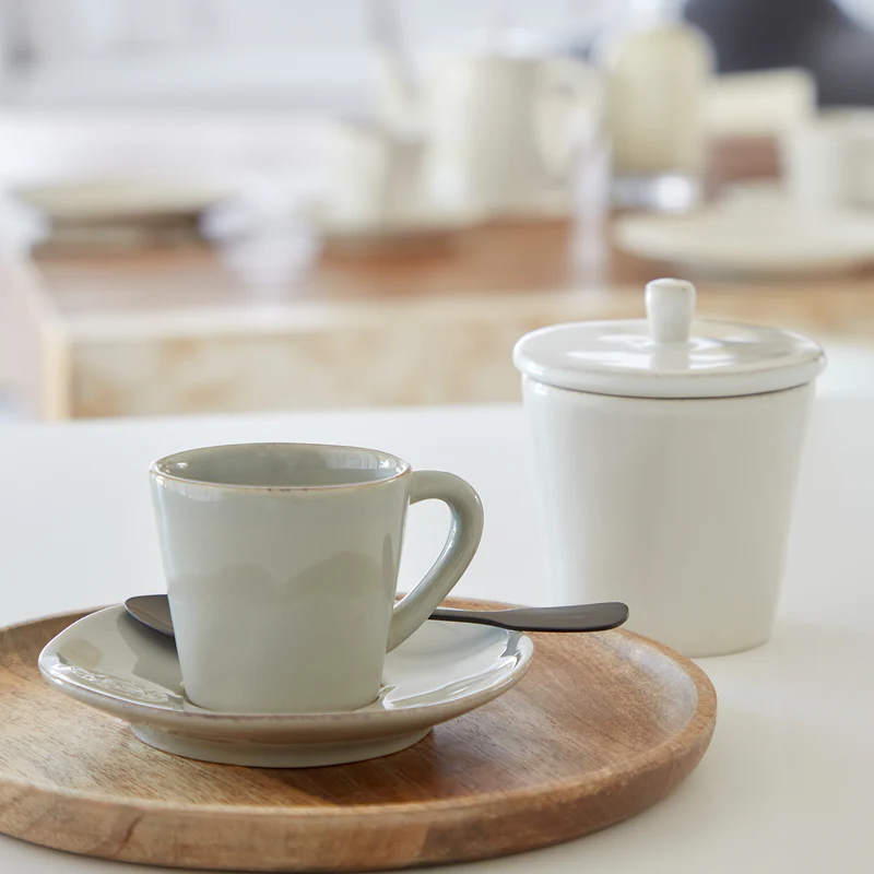 
Handmade espresso cup "Nova" with saucer - Grey