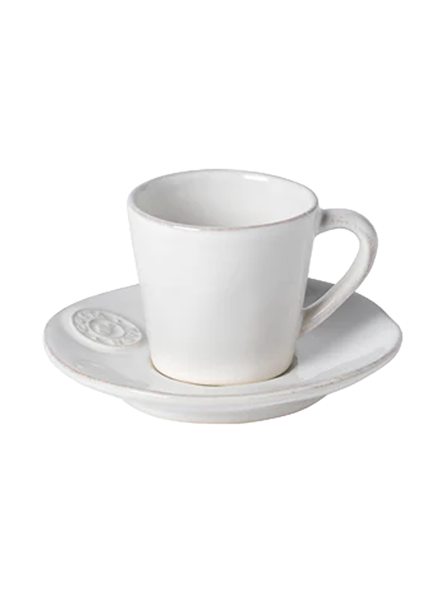 
Handmade espresso cup "Nova" with saucer - White