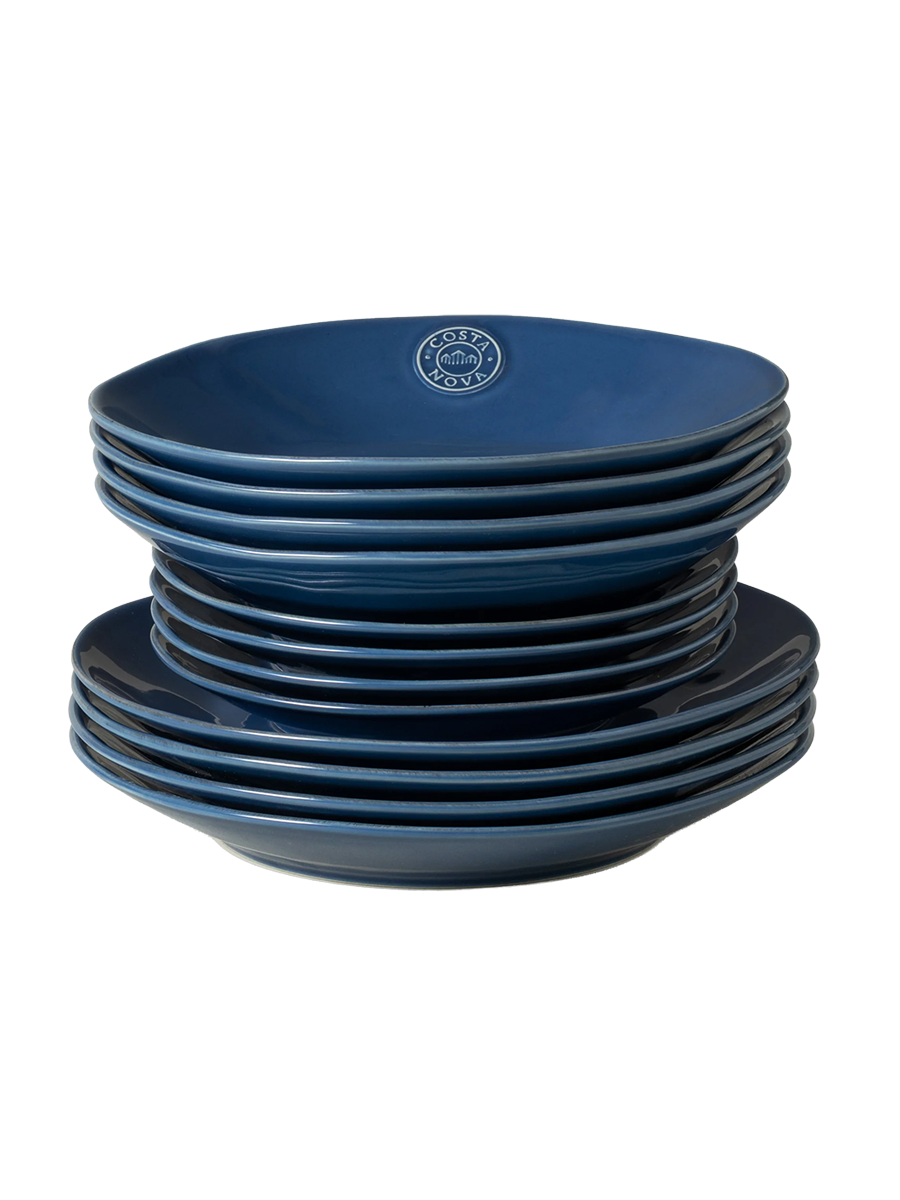 
Handmade Dinnerware Set "Nova II Denim", 4 People, 12 Pieces