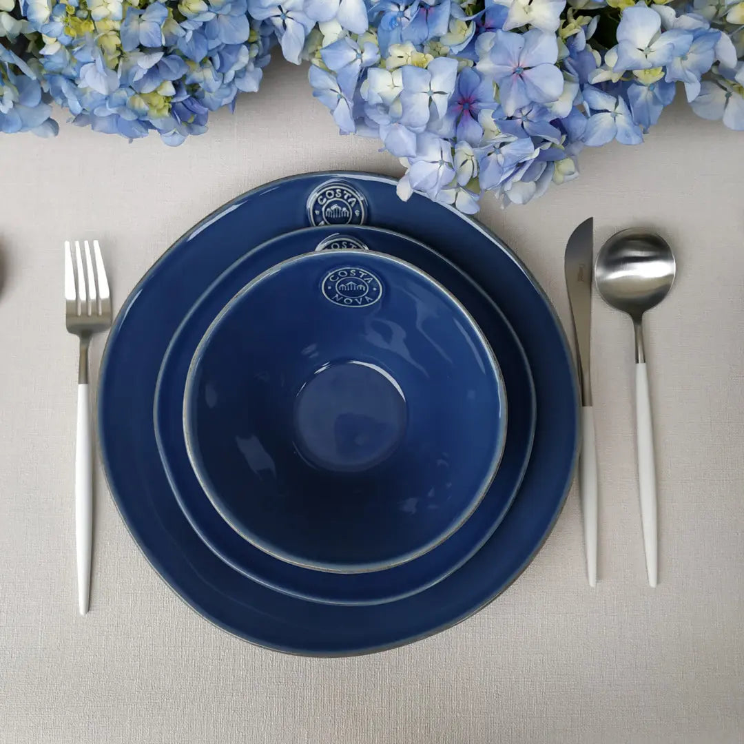 
Handmade Dinnerware Set "Nova II Denim", 4 People, 12 Pieces